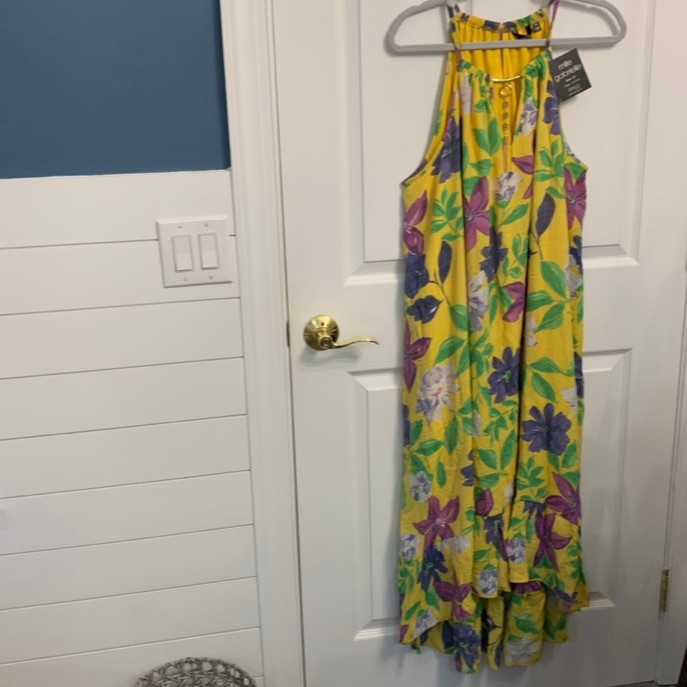 NWT SZ 2X Floral Print High Low Dress